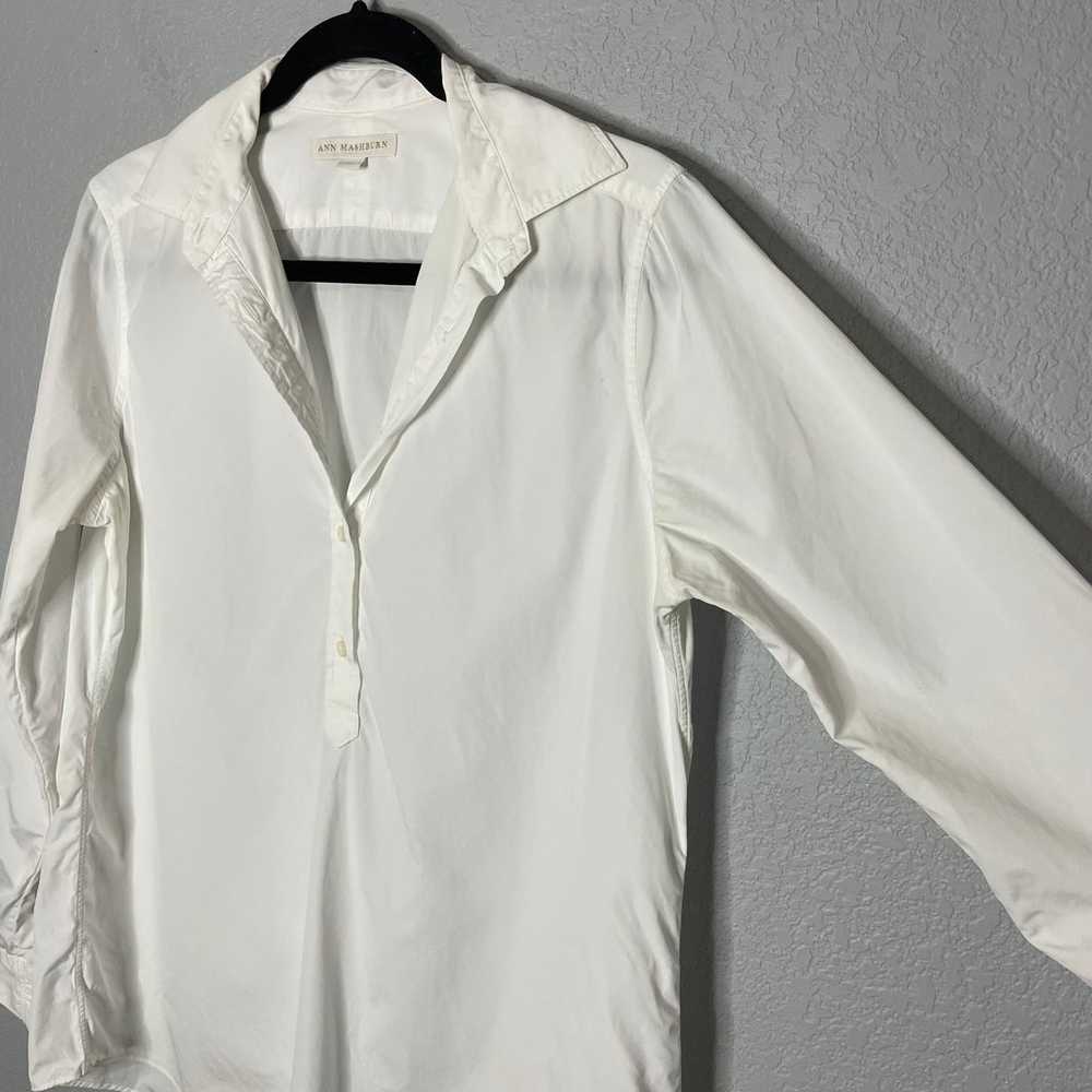 Ann Mashburn Tomboy Popover Shirt White Poplin Co… - image 3