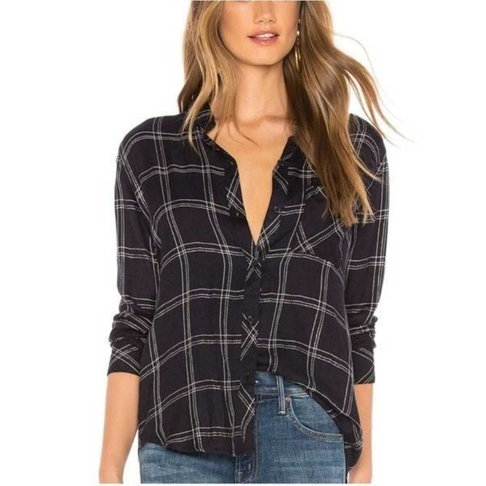 Rails Hunter Plaid Flannel Button Down Navy Snow L - image 1