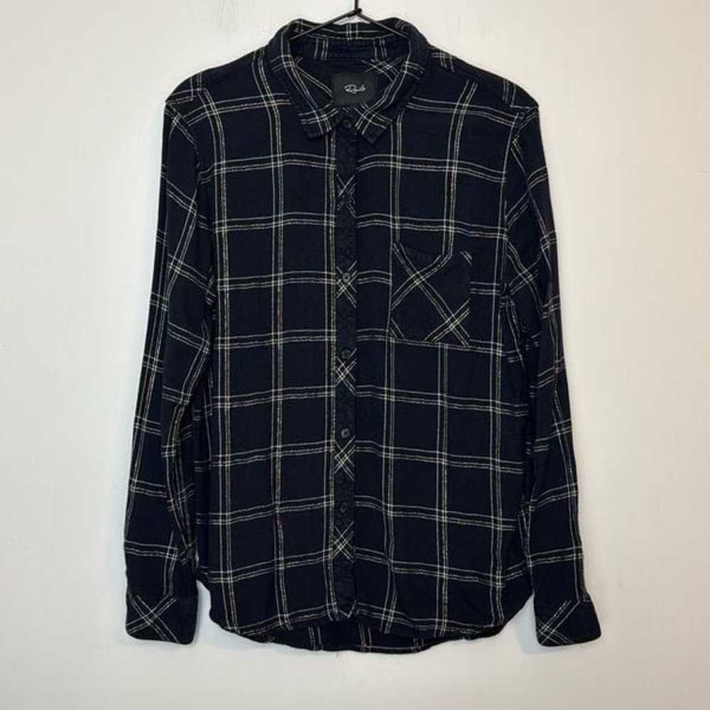 Rails Hunter Plaid Flannel Button Down Navy Snow L - image 2