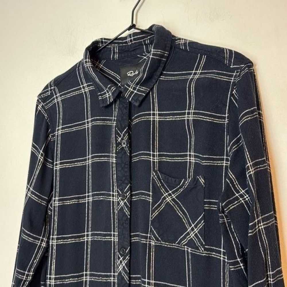 Rails Hunter Plaid Flannel Button Down Navy Snow L - image 3