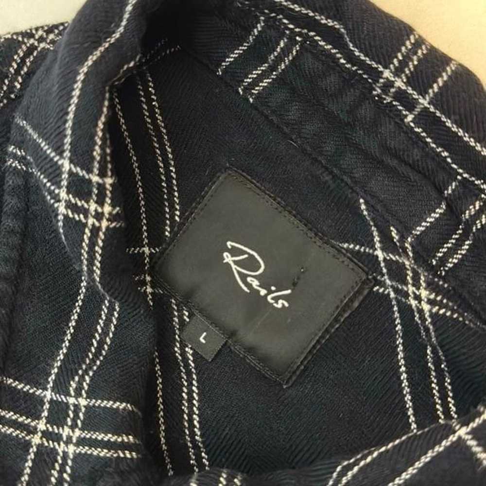 Rails Hunter Plaid Flannel Button Down Navy Snow L - image 6