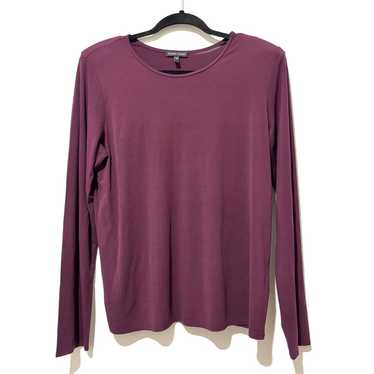 Eileen Fisher Purple Stretch Silk Jersey Scoop Ne… - image 1