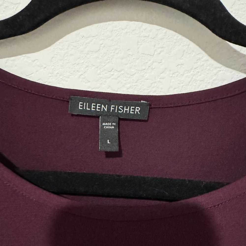 Eileen Fisher Purple Stretch Silk Jersey Scoop Ne… - image 4