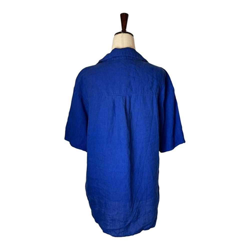 Apiece Apart Shirt Women Small Royal Blue Linen S… - image 3