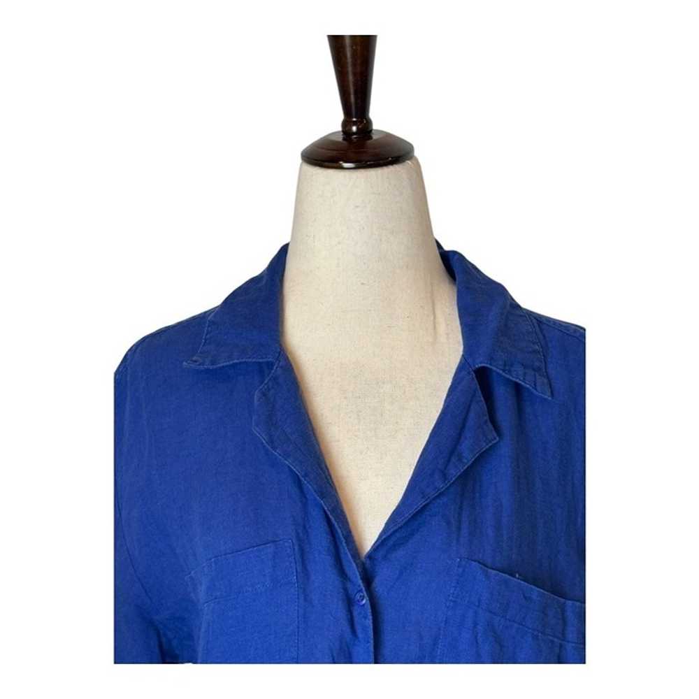 Apiece Apart Shirt Women Small Royal Blue Linen S… - image 4