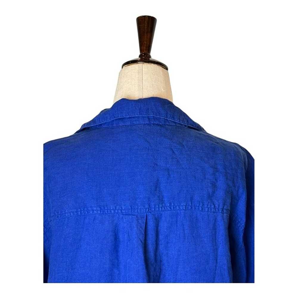 Apiece Apart Shirt Women Small Royal Blue Linen S… - image 5