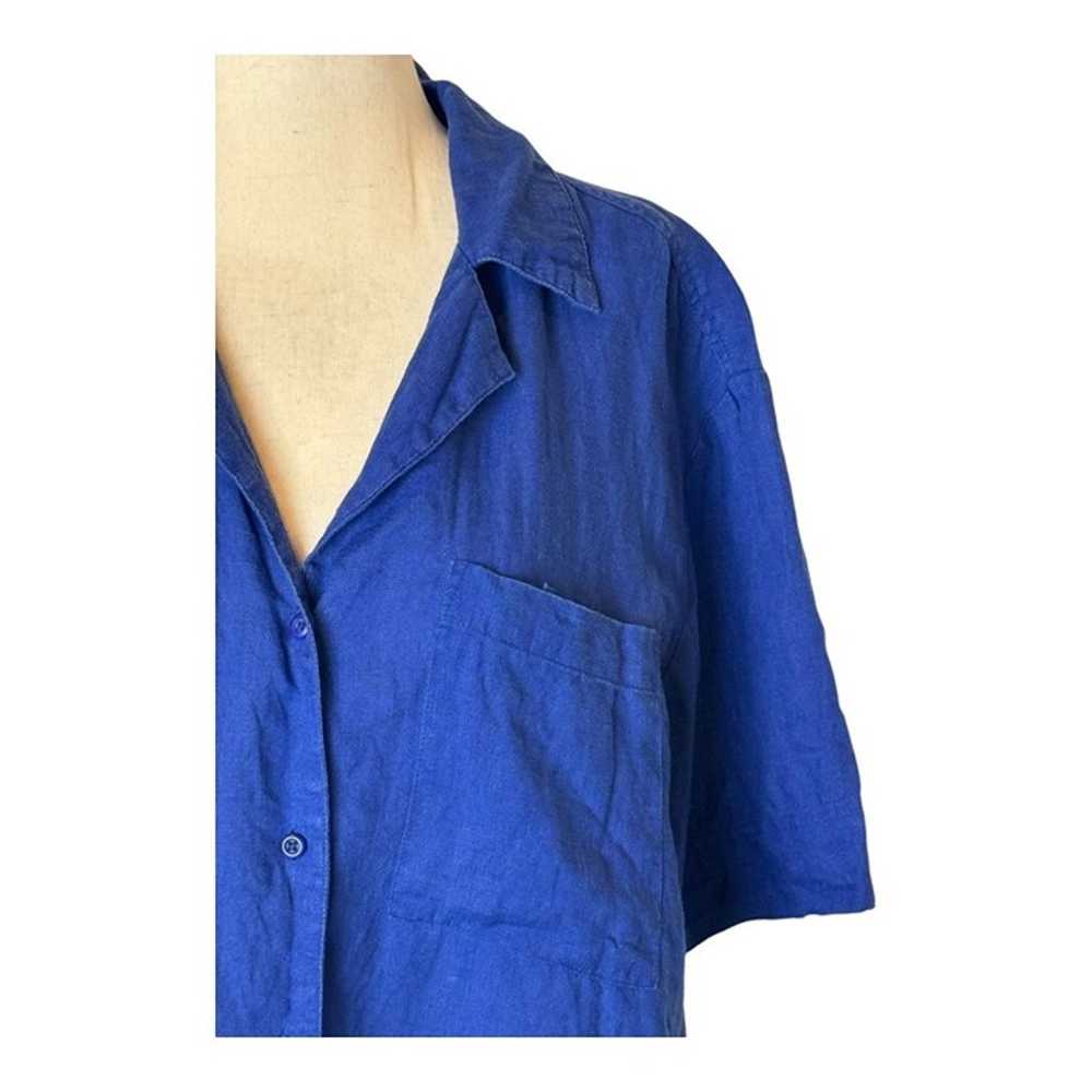 Apiece Apart Shirt Women Small Royal Blue Linen S… - image 6