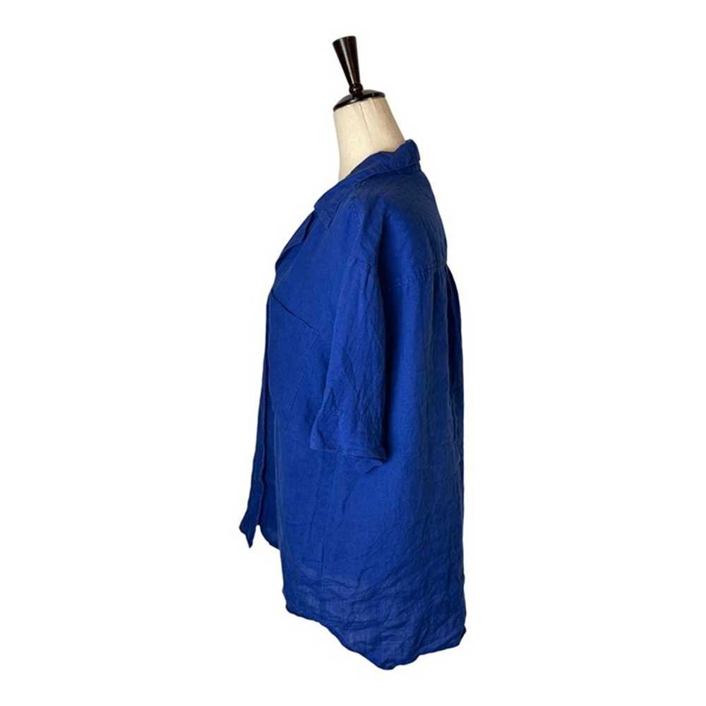 Apiece Apart Shirt Women Small Royal Blue Linen S… - image 7