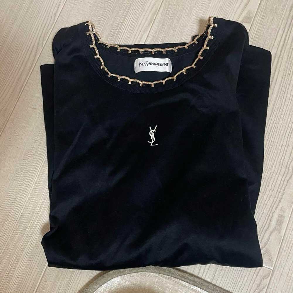 Yves Saint Laurent ♡ Logo Short Sleeve Top - image 1