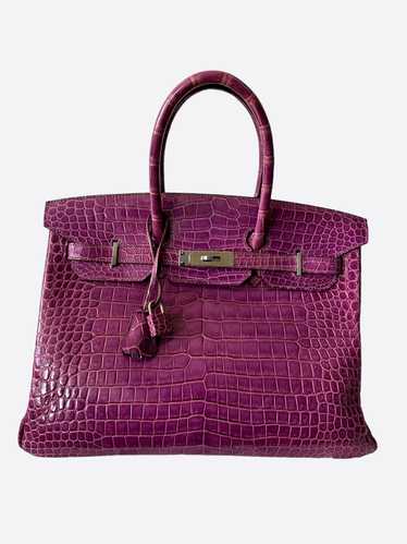 Hermes Hermès Violet Porosus Crocodile Birkin 35