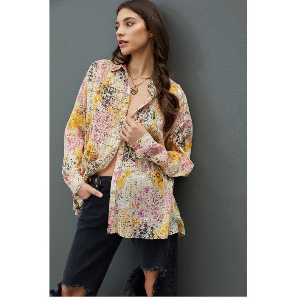 Anthropologie Pilcro Smocked Oversized Button Dow… - image 11