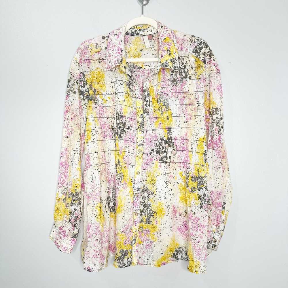 Anthropologie Pilcro Smocked Oversized Button Dow… - image 3