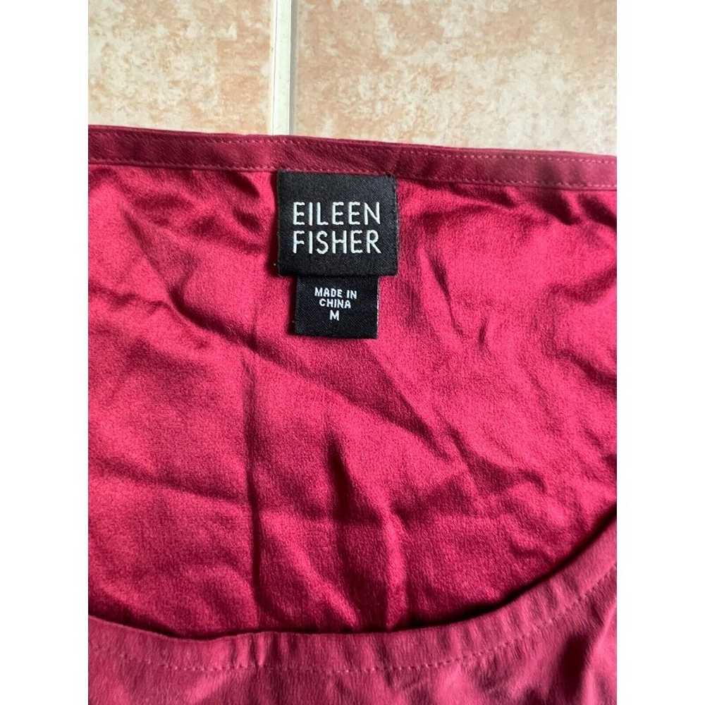 Eileen Fisher Silk Scoop Neck Tank Top Maroon siz… - image 2