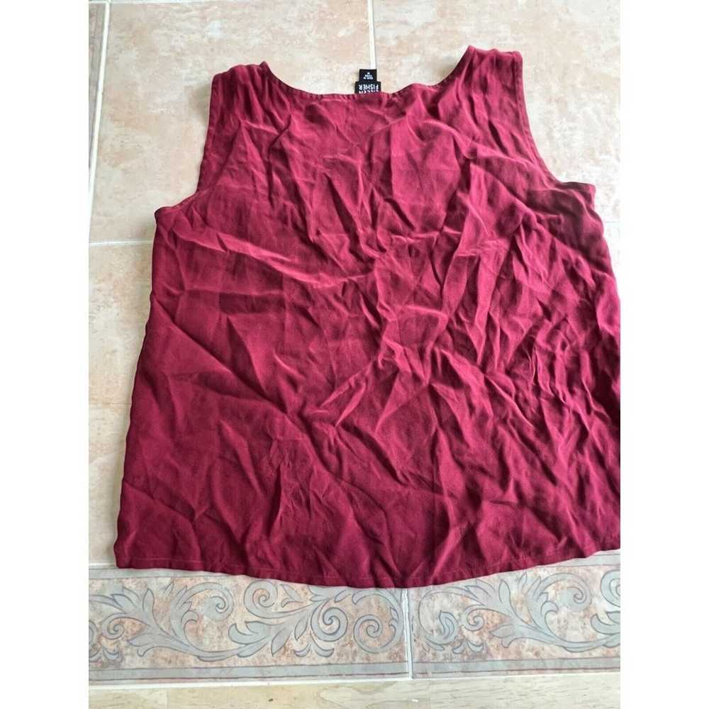 Eileen Fisher Silk Scoop Neck Tank Top Maroon siz… - image 3