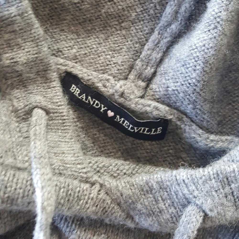 Grey Cropped Brandy Melville Hoodie Long Sleeve - image 3