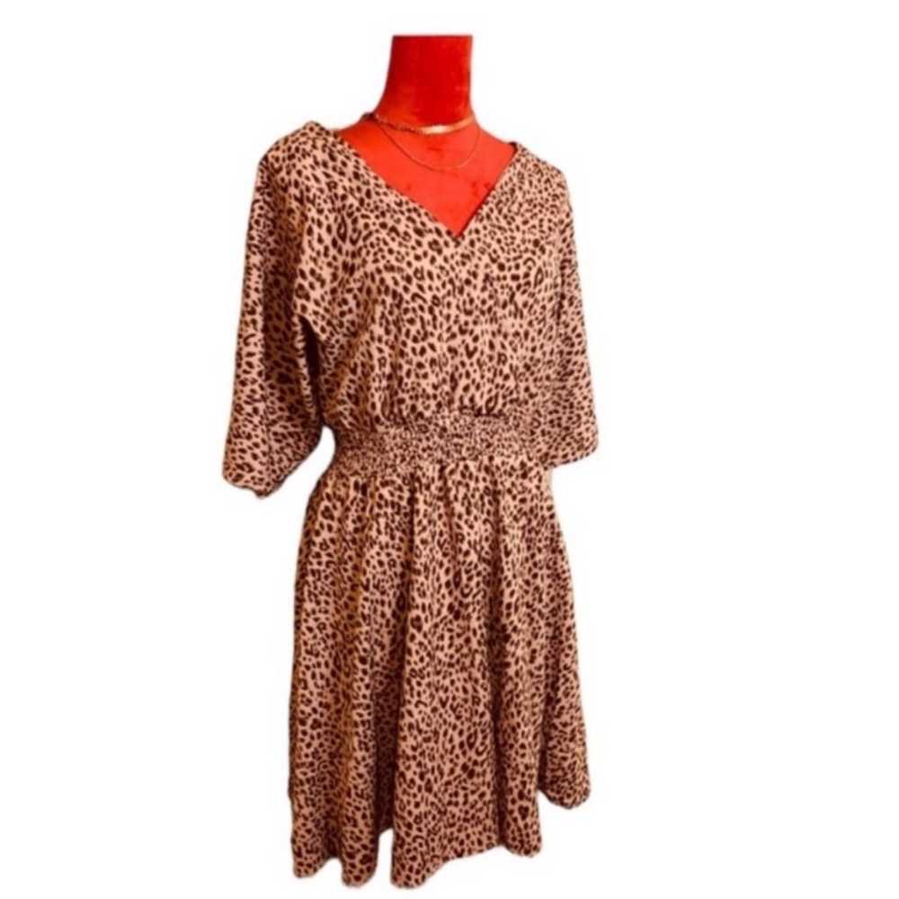 LEOPARD FLARE SLEEVE TIE BACK DRESS - image 2