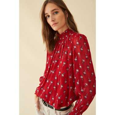 Ba&sh BA&SH Bash Malawi Rouge highe nexk floral t… - image 1