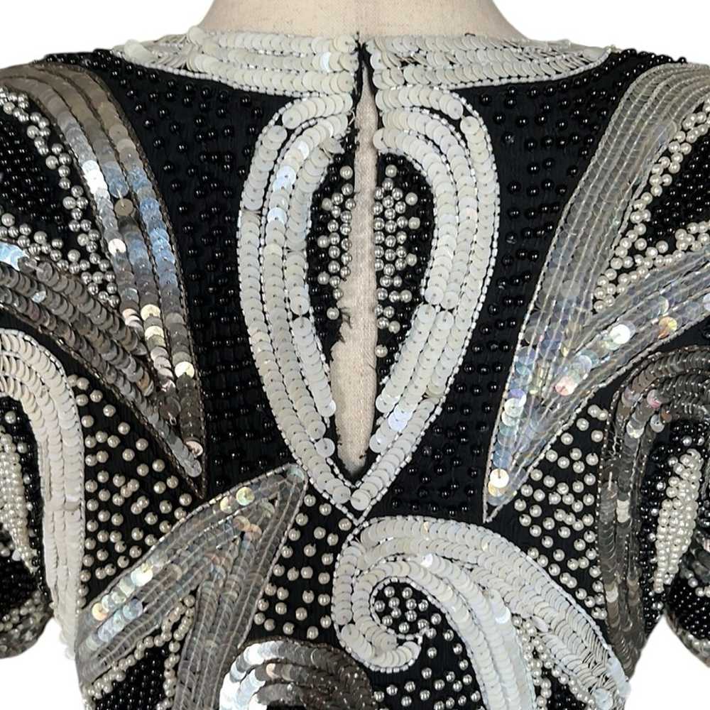 Jaisgumo Vintage Silk Sequin and Pearl Top - image 6