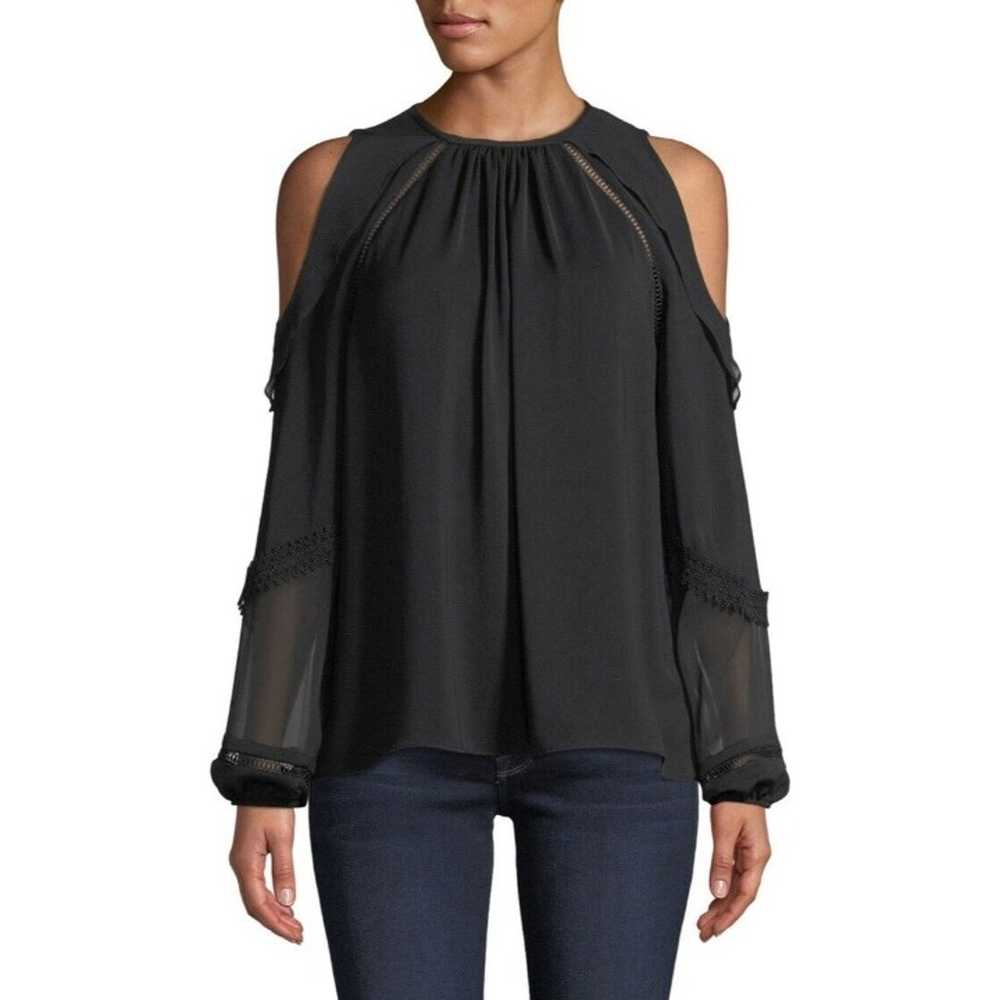 Ramy Brook Size S Akira Cold Shoulder Chiffon Blo… - image 1