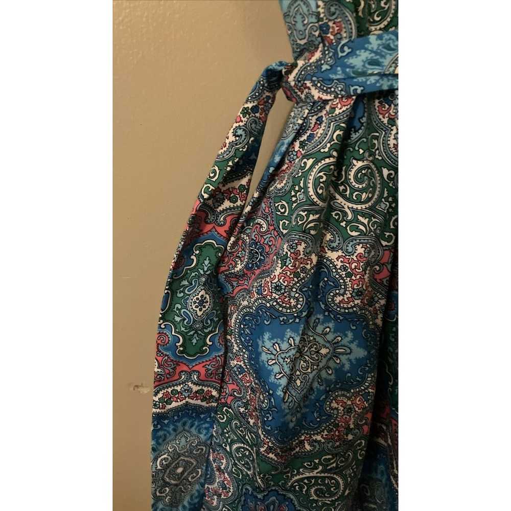 Talbots Turquoise Floral Size 6 Women Dress 98%Co… - image 5