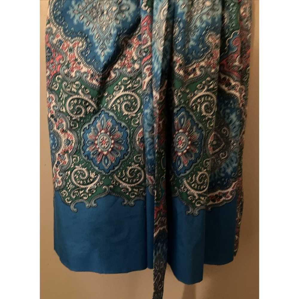 Talbots Turquoise Floral Size 6 Women Dress 98%Co… - image 9