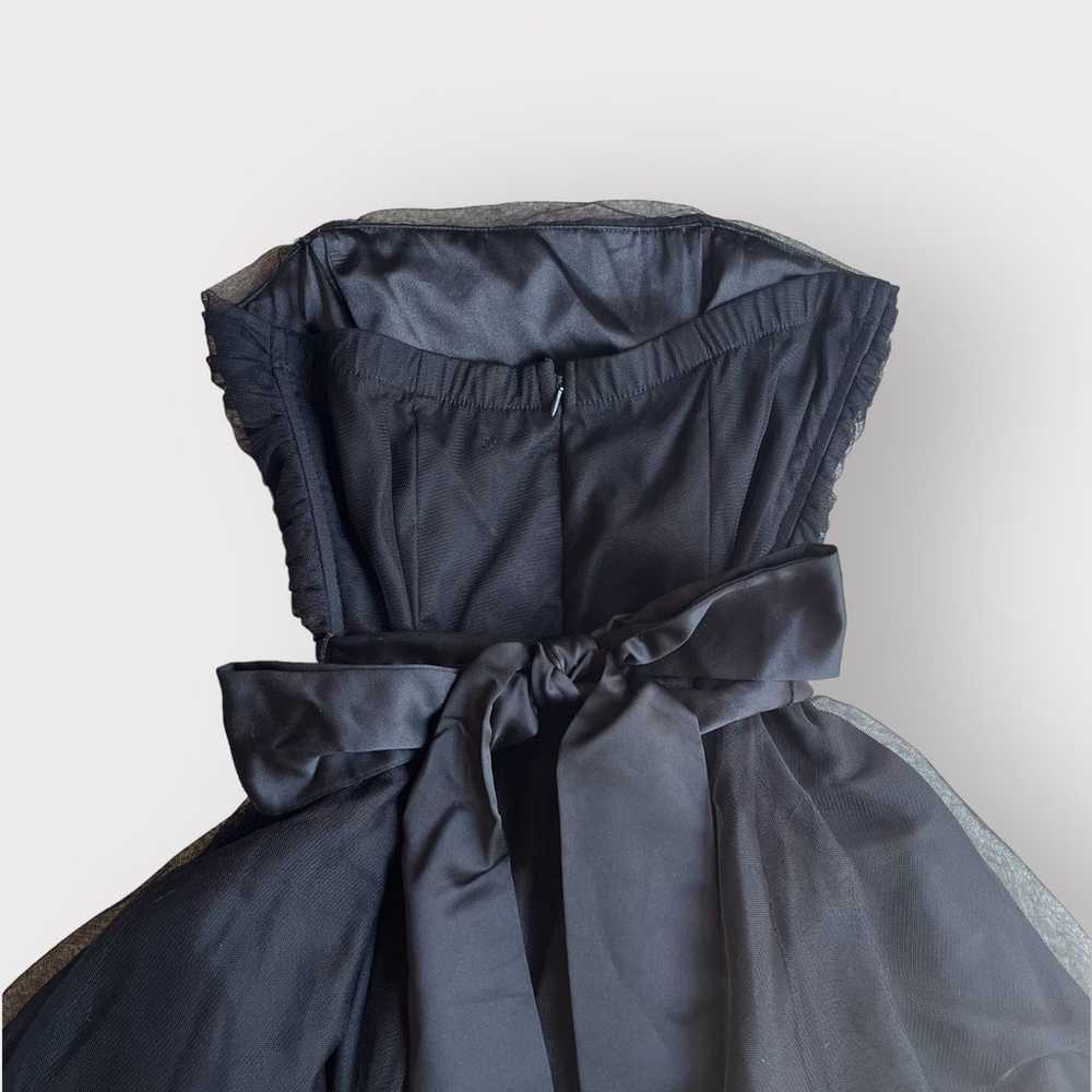 Forever 21 Black Tulle Ruched Strapless Bow Dress - image 3