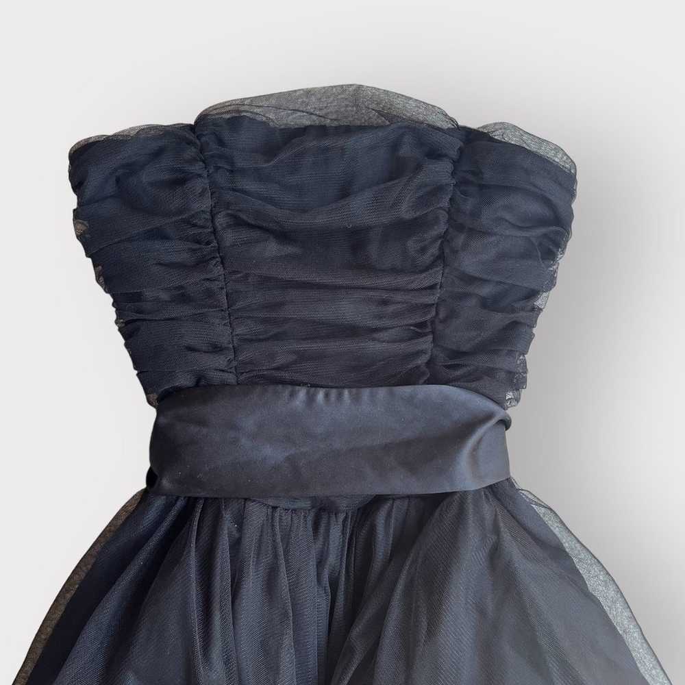 Forever 21 Black Tulle Ruched Strapless Bow Dress - image 4