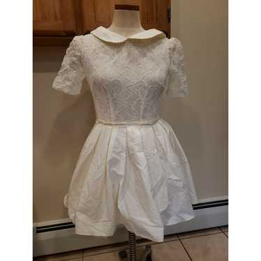 Vintage Jones + Jones Cream Lace Tulle Dress Mesh… - image 1