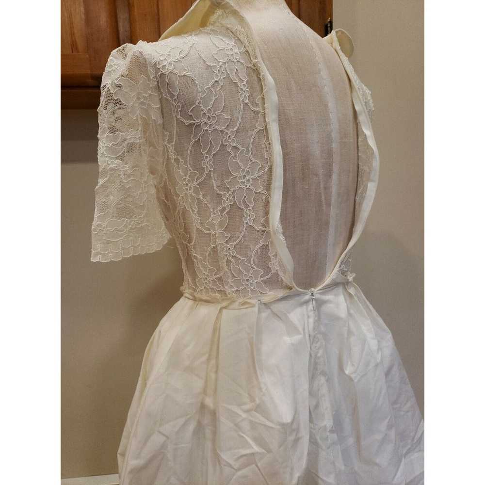 Vintage Jones + Jones Cream Lace Tulle Dress Mesh… - image 5