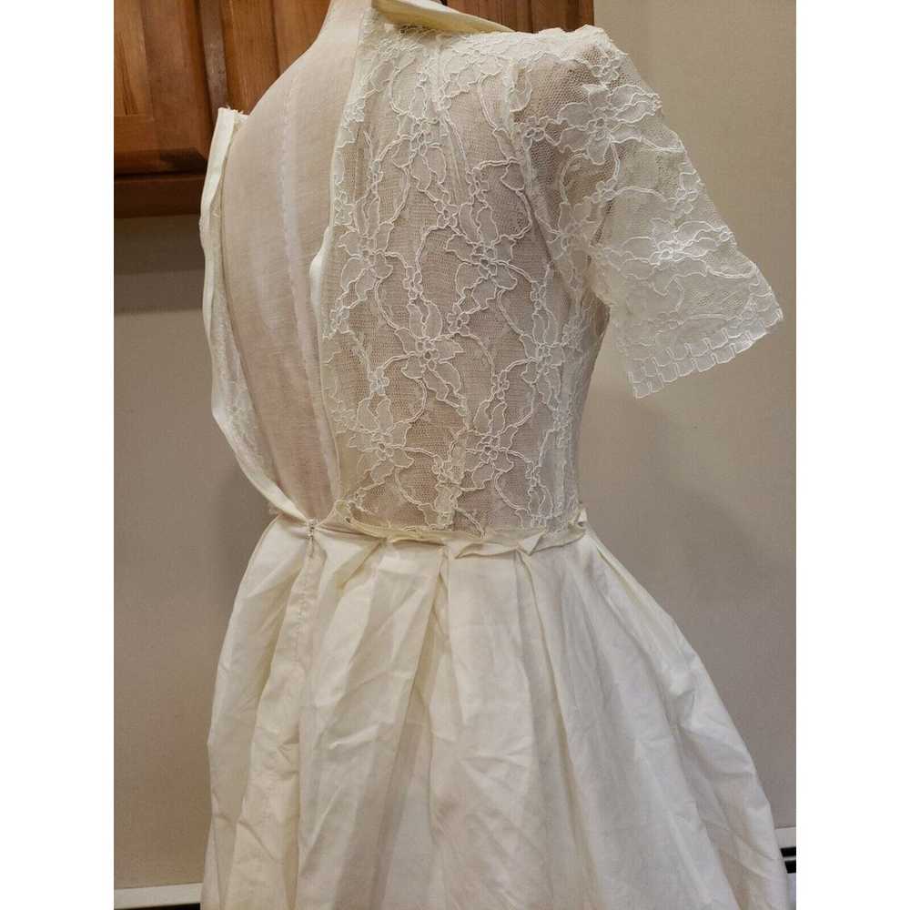 Vintage Jones + Jones Cream Lace Tulle Dress Mesh… - image 6