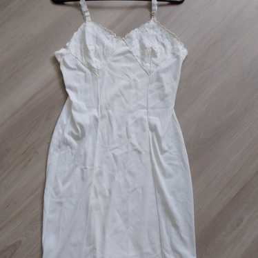 Vintage reitmans white slip Dress lace 60s nylon … - image 1