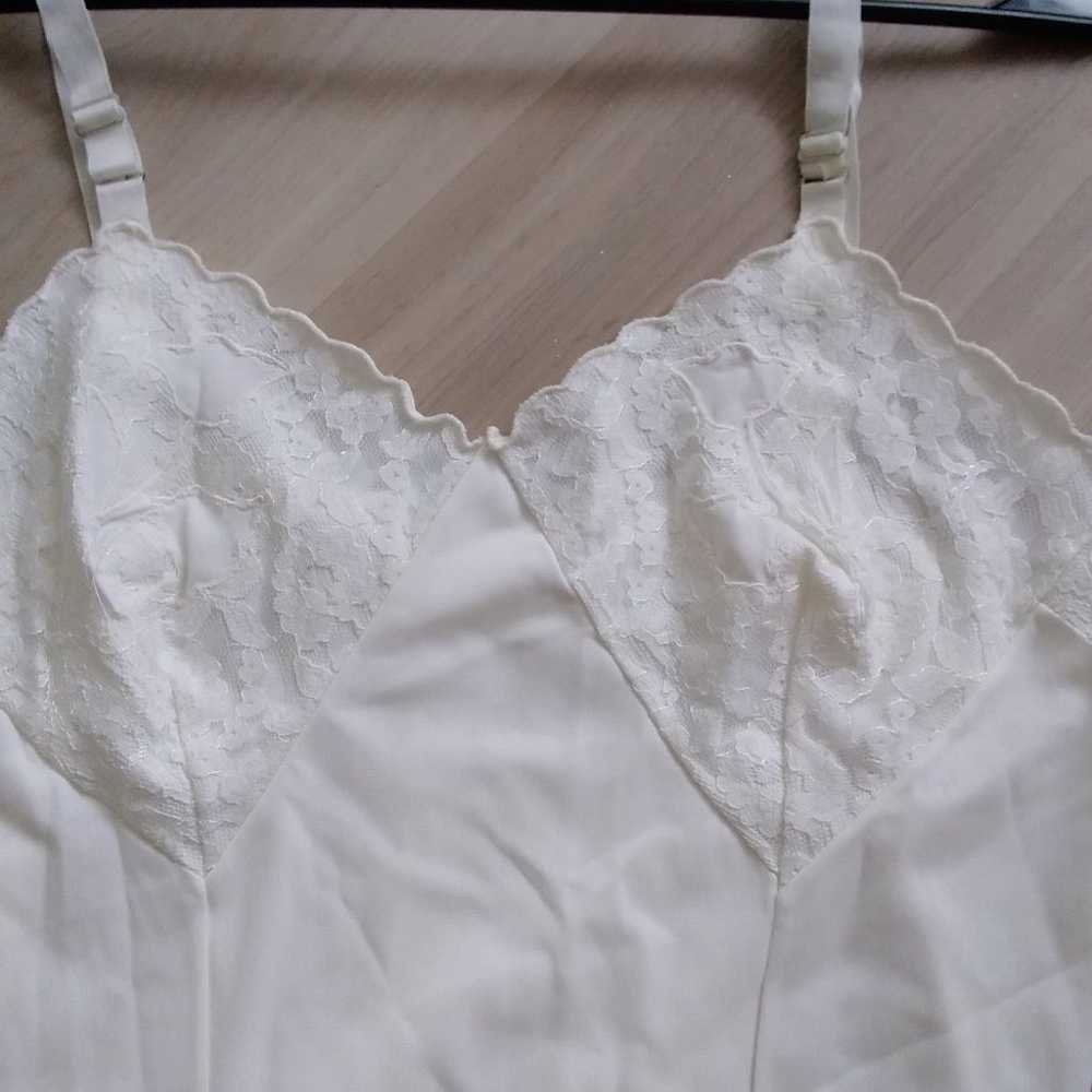 Vintage reitmans white slip Dress lace 60s nylon … - image 2