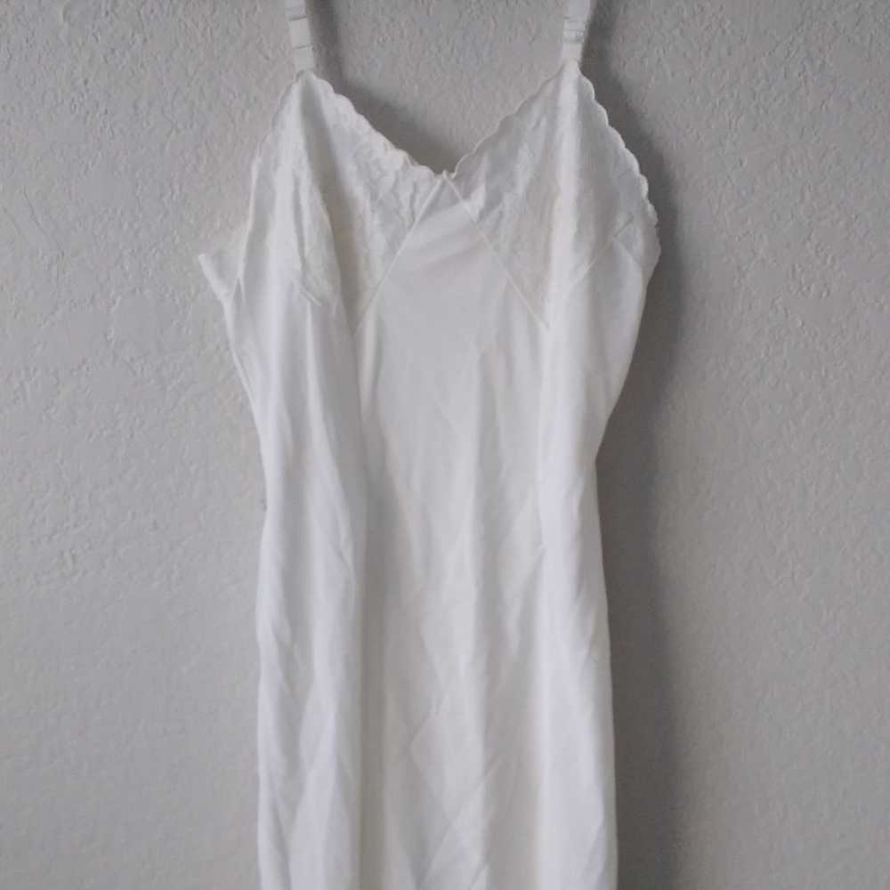 Vintage reitmans white slip Dress lace 60s nylon … - image 5