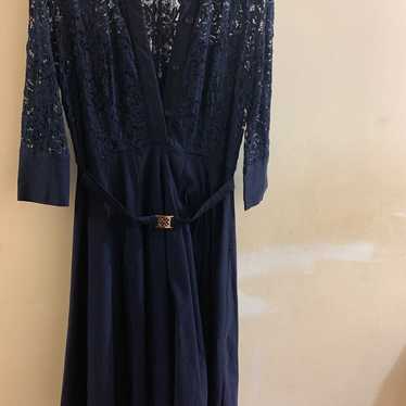 navy blue aline lace dress