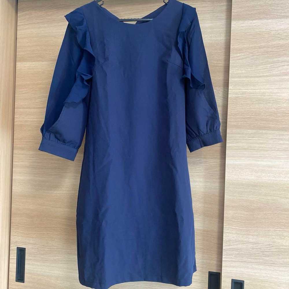 Navy blue knee-length dress - image 1