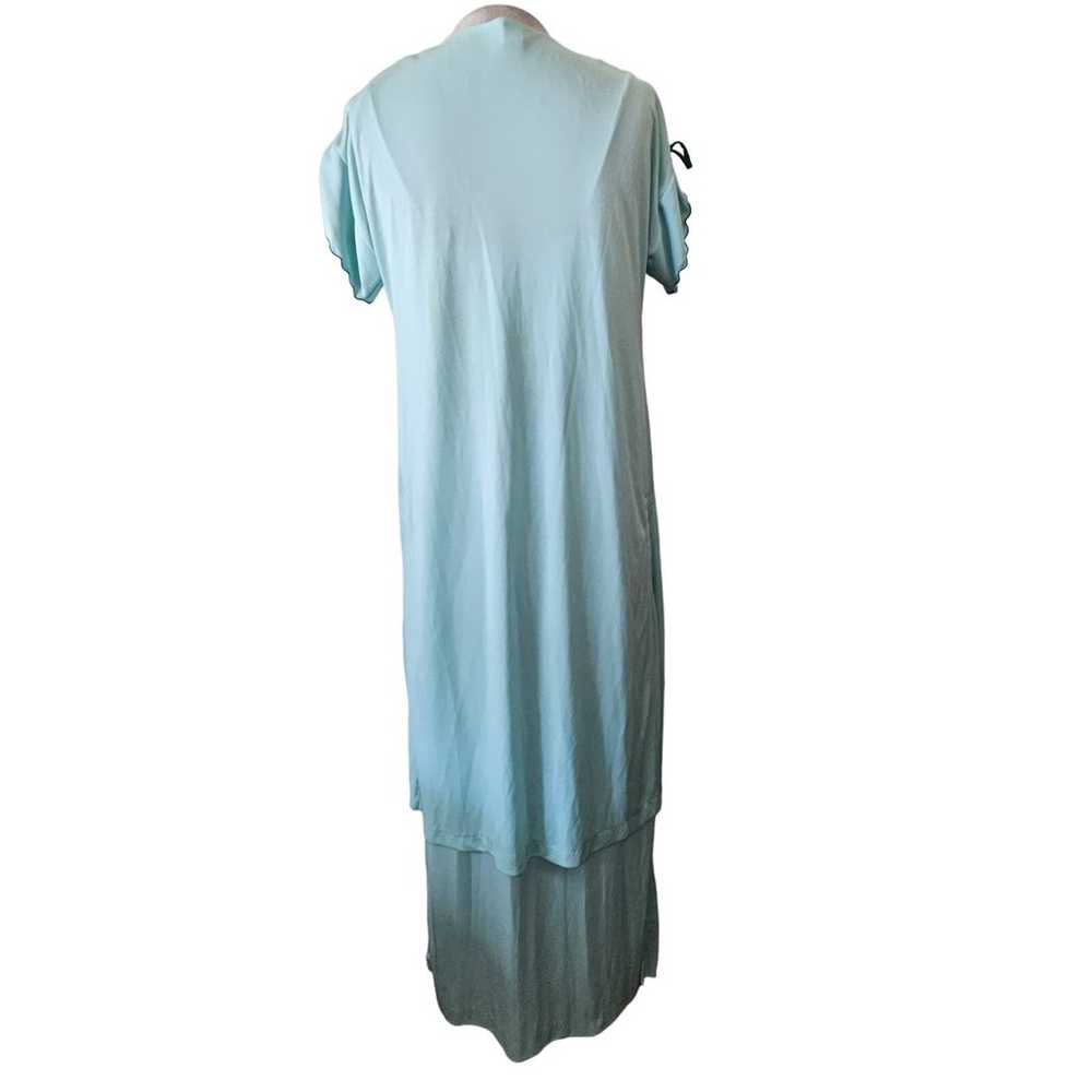 Vintage Light Blue Dress and Short Sleeve Duster … - image 2