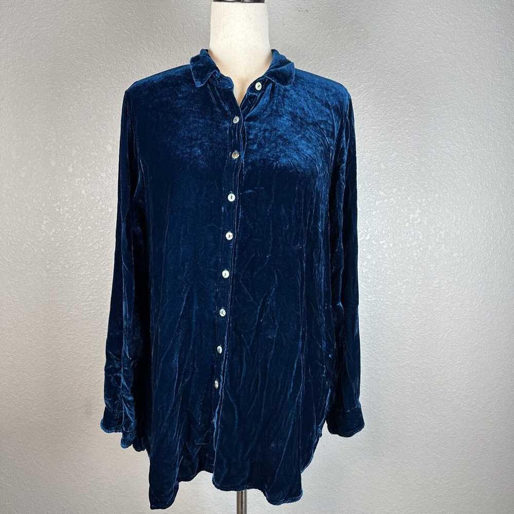 Cut Loose Womens Crushed Velvet Button Up Tunic T… - image 1