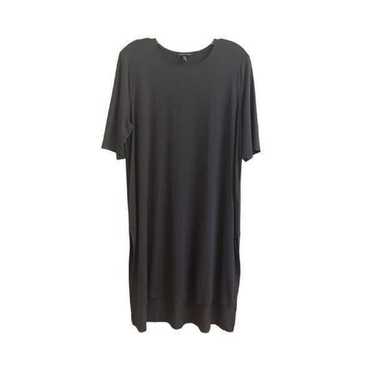 Eileen Fisher Gray Viscose Short Sleeve Tunic Lar… - image 1