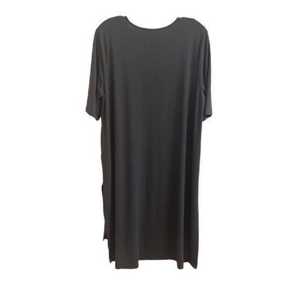 Eileen Fisher Gray Viscose Short Sleeve Tunic Lar… - image 2