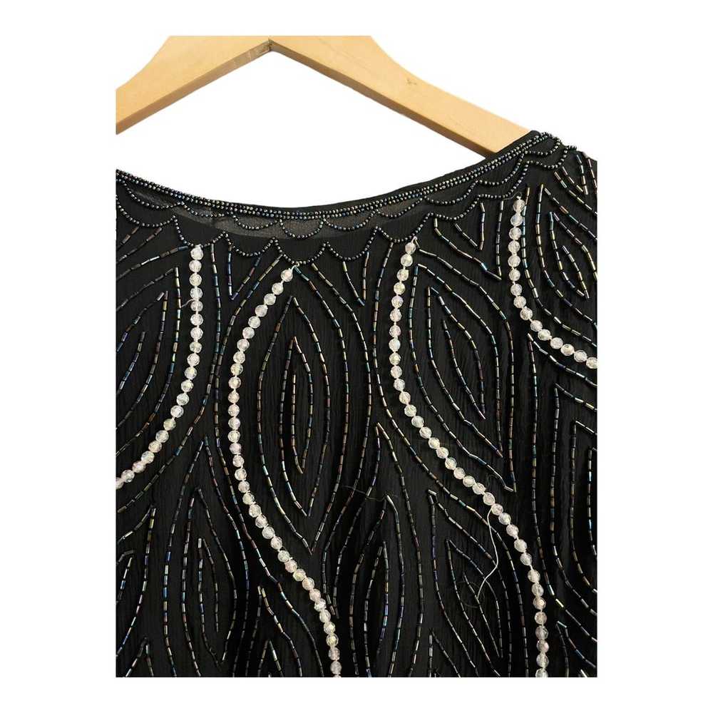 Designer Silk Top Embellished Beaded Short Sleeve… - image 8