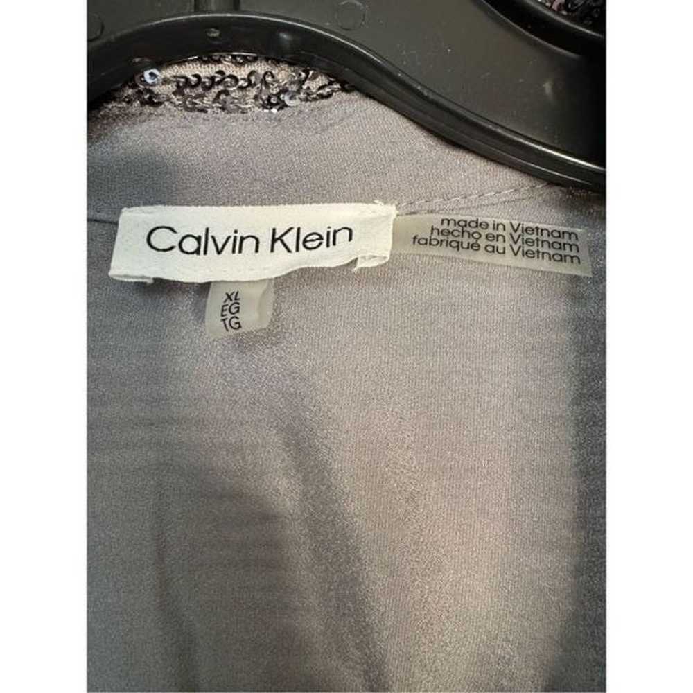 Calvin Klein Metallic Sequin Blouse in Silver Siz… - image 6