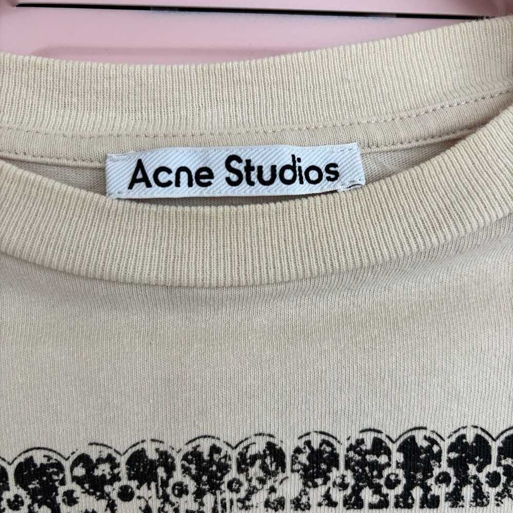 Acne Studios cream and black cotton t-shirt, size… - image 3