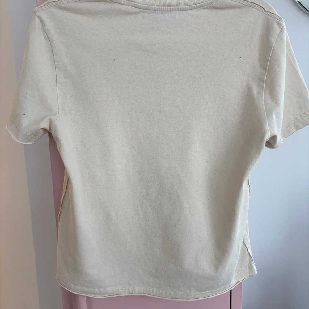 Acne Studios cream and black cotton t-shirt, size… - image 4