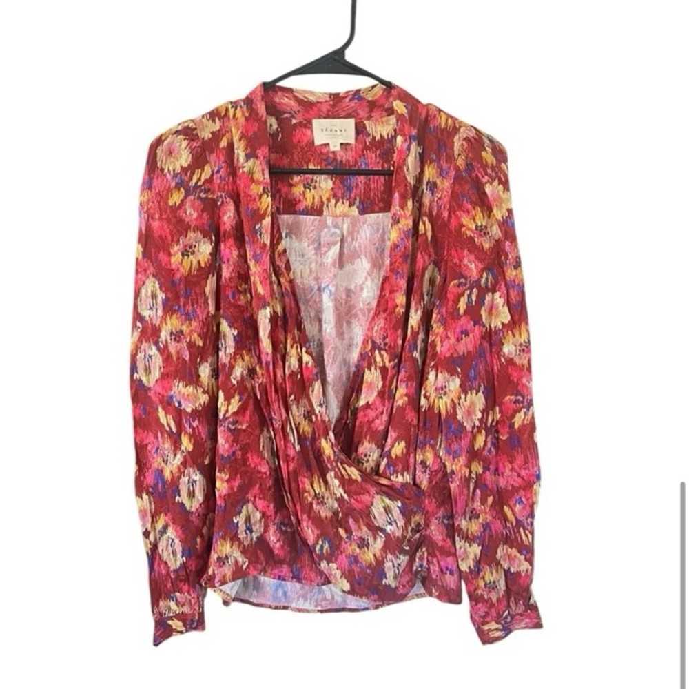 Sézane Abelia Blouse Fuschia Floral - image 8