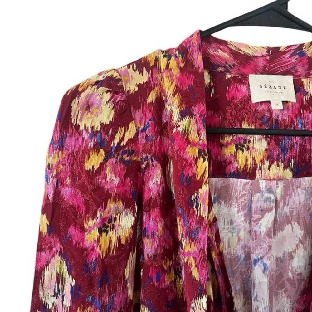 Sézane Abelia Blouse Fuschia Floral - image 9