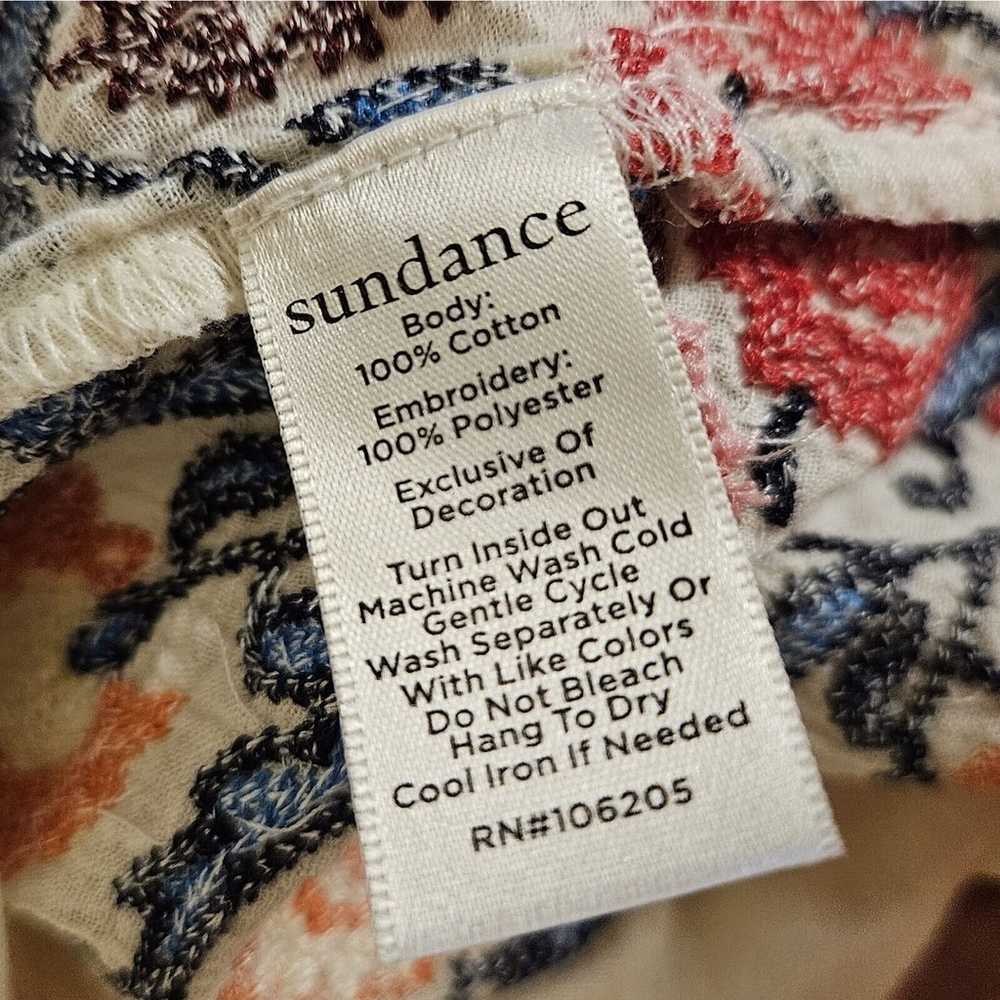 SUNDANCE Emile Embroidered Blouse Size Small Flow… - image 11