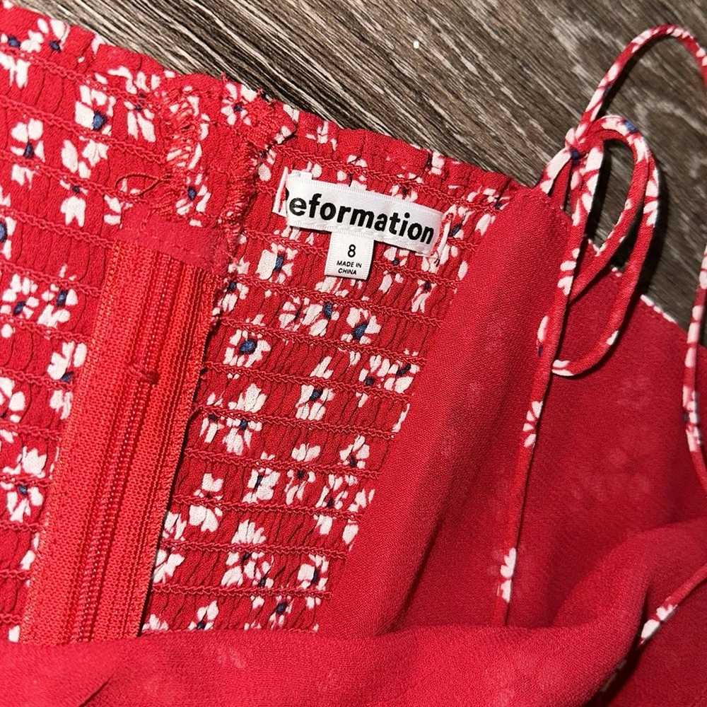 Reformation NWOT Malta Red & White Floral Tank To… - image 3