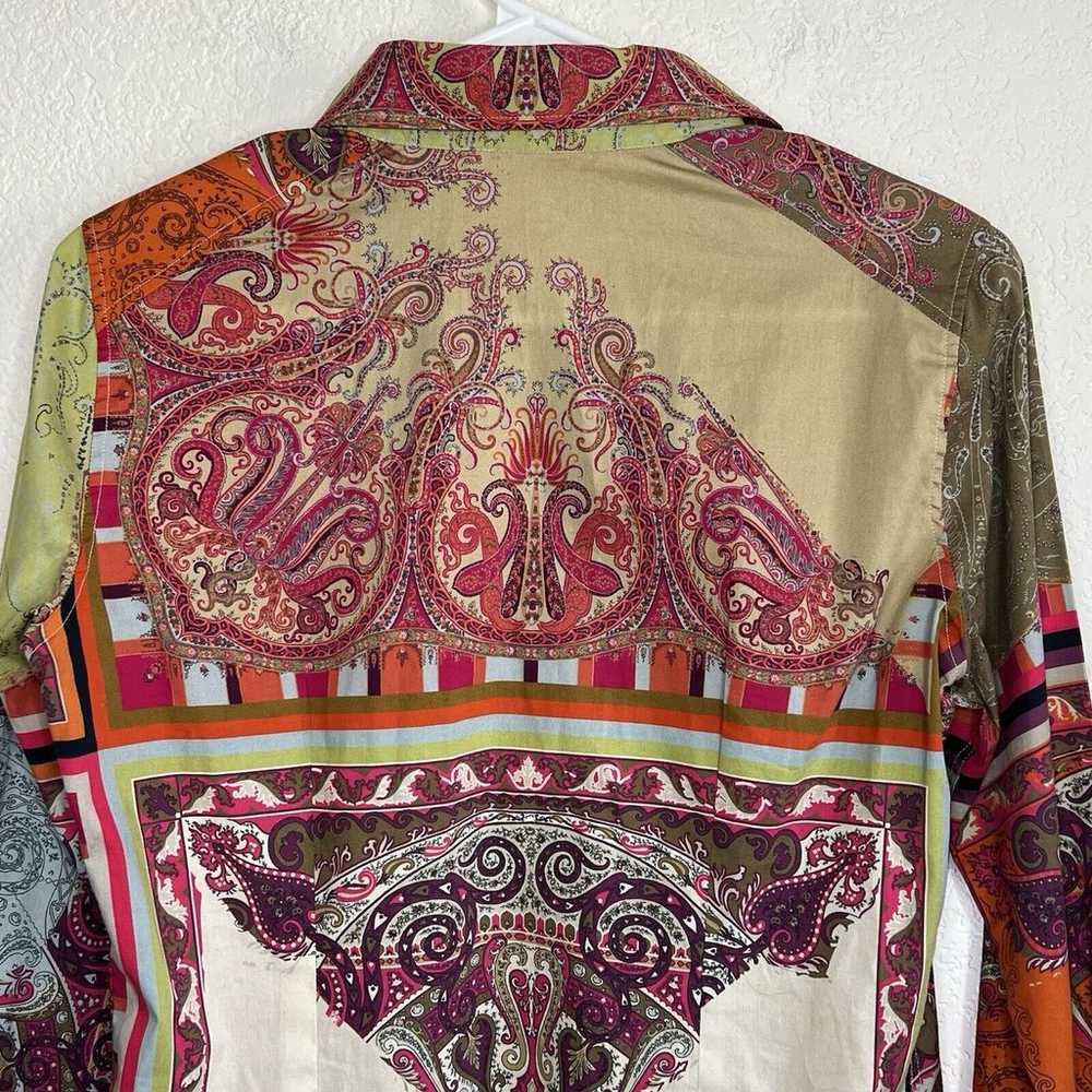 Etro Womens Size 42 EU Button Up Shirt Paisley Ge… - image 5