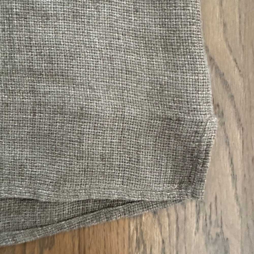 Eileen Fisher 100% Linen Crosshatch Woven Sleevel… - image 4