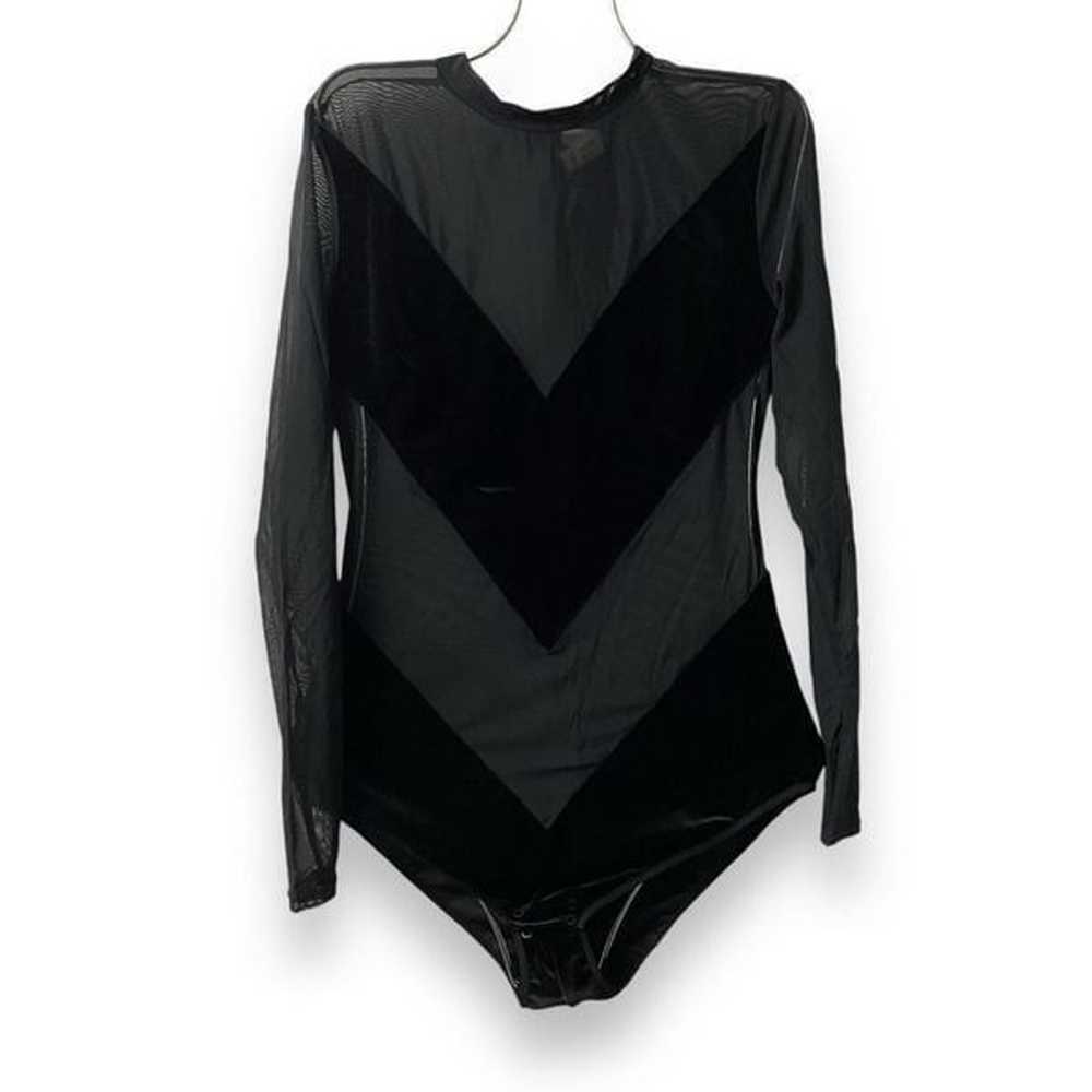 Undress Code Sheer and Velvet Long Sleeve Black B… - image 10